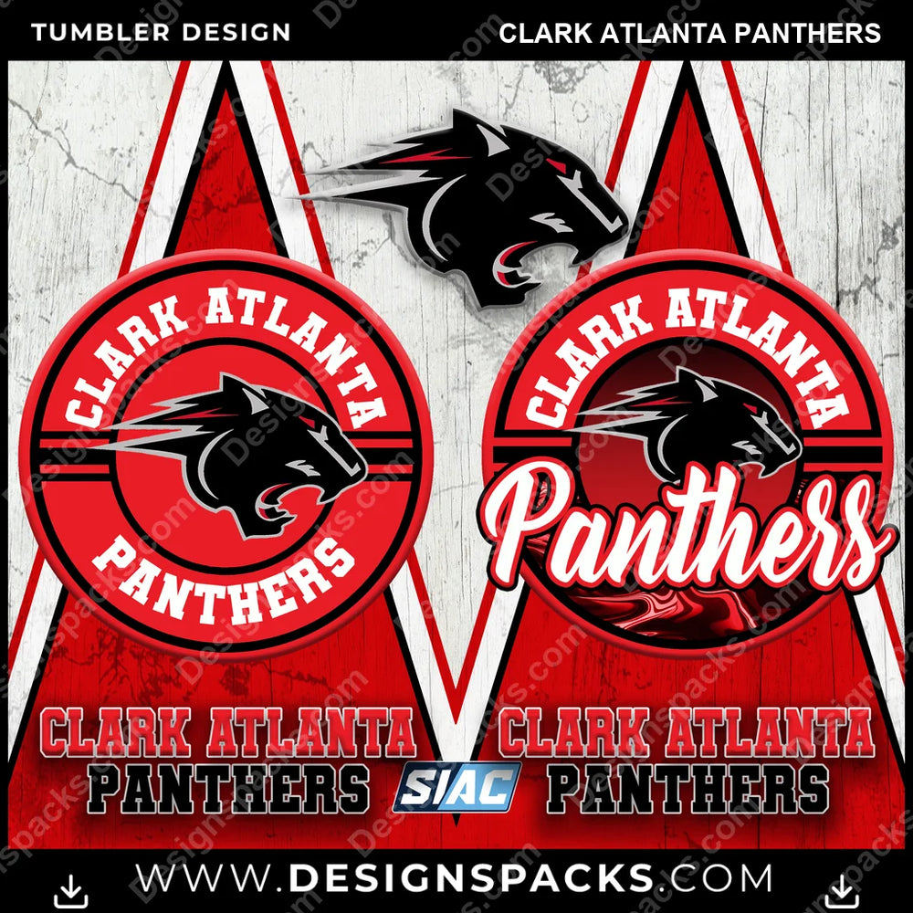 College Sport Sports Clark Atlanta Panthers NCAA College Sport Tumbler Digital Wrap Design Download