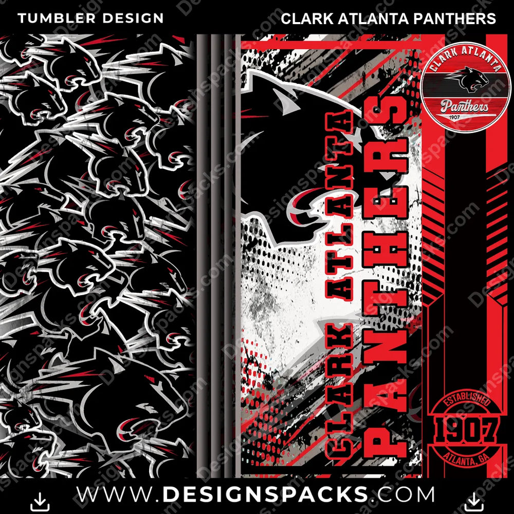 College Sport Sports Clark Atlanta Panthers NCAA College Sport Tumbler Digital Wrap Design Download