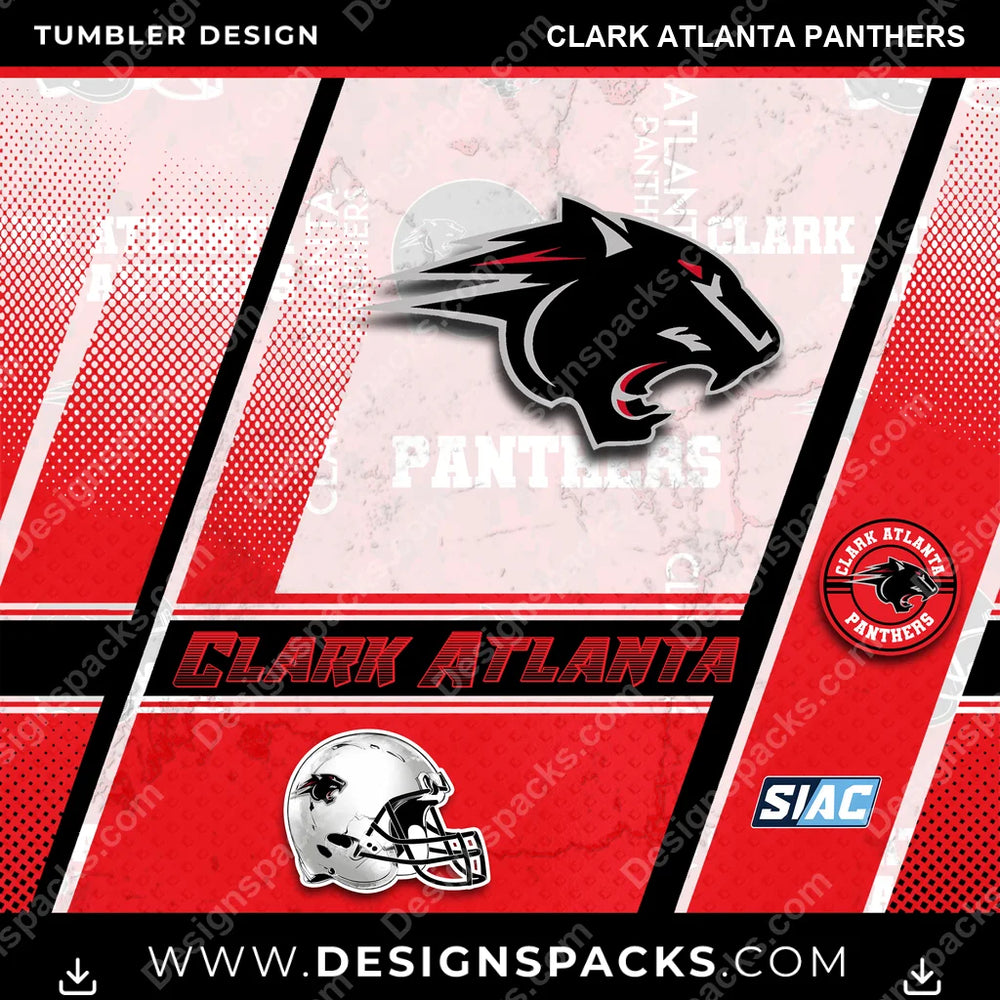 College Sport Sports Clark Atlanta Panthers NCAA College Sport Tumbler Digital Wrap Design Download