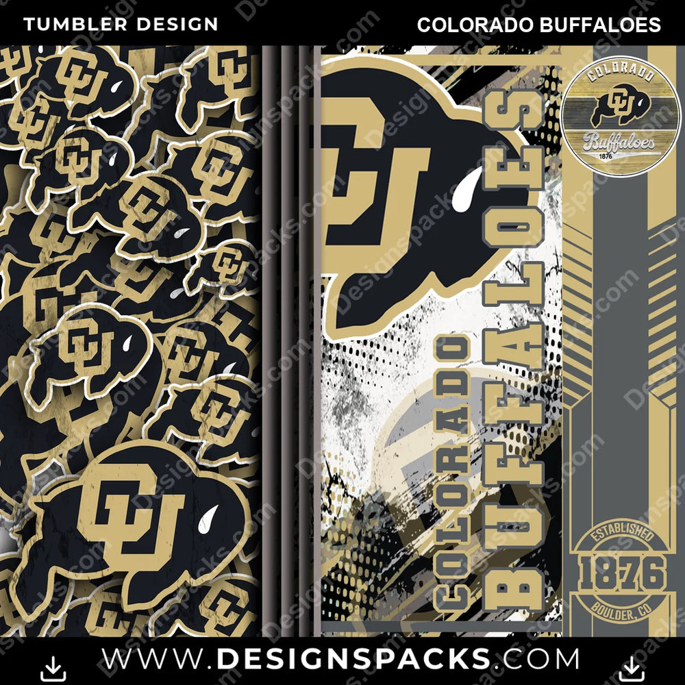 College Sport Sports Colorado Buffaloes NCAA College Sport Tumbler Digital Wrap Design Download