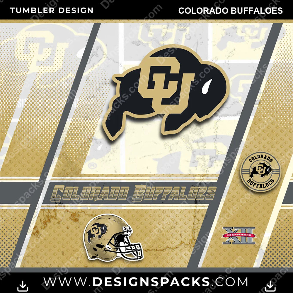 College Sport Sports Colorado Buffaloes NCAA College Sport Tumbler Digital Wrap Design Download