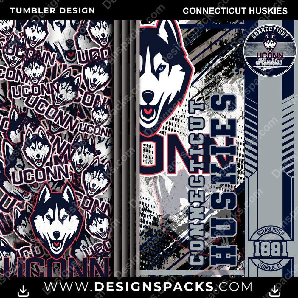 College Sport Sports Connecticut Huskies NCAA College Sport Tumbler Digital Wrap Design Download