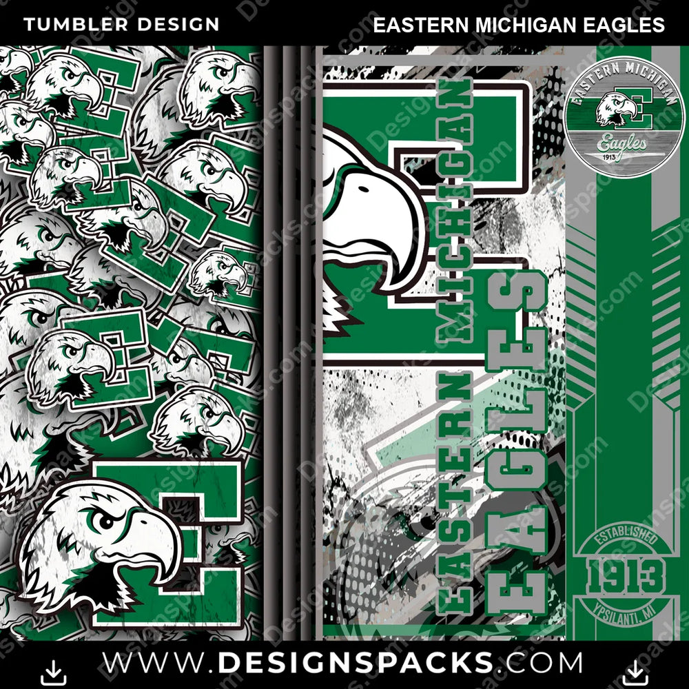 College Sport Sports Eastern Michigan Eagles NCAA College Sport Tumbler Digital Wrap Design Download