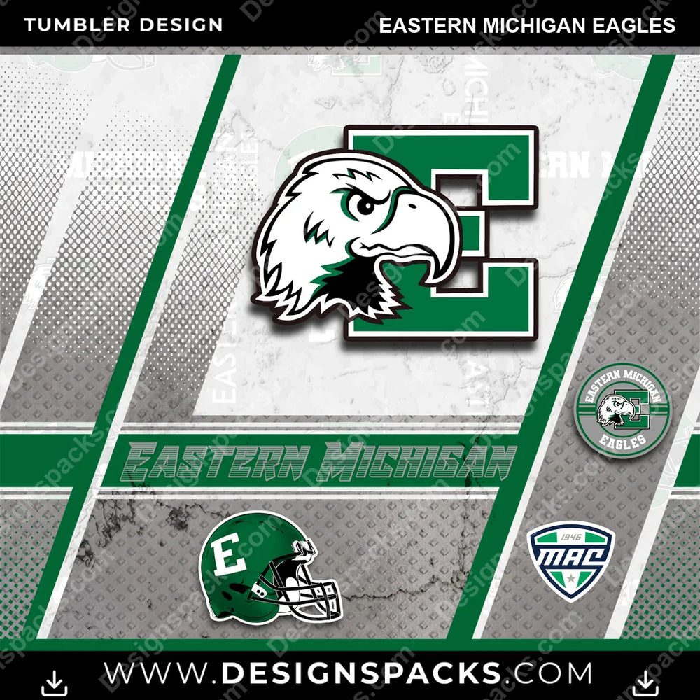 College Sport Sports Eastern Michigan Eagles NCAA College Sport Tumbler Digital Wrap Design Download