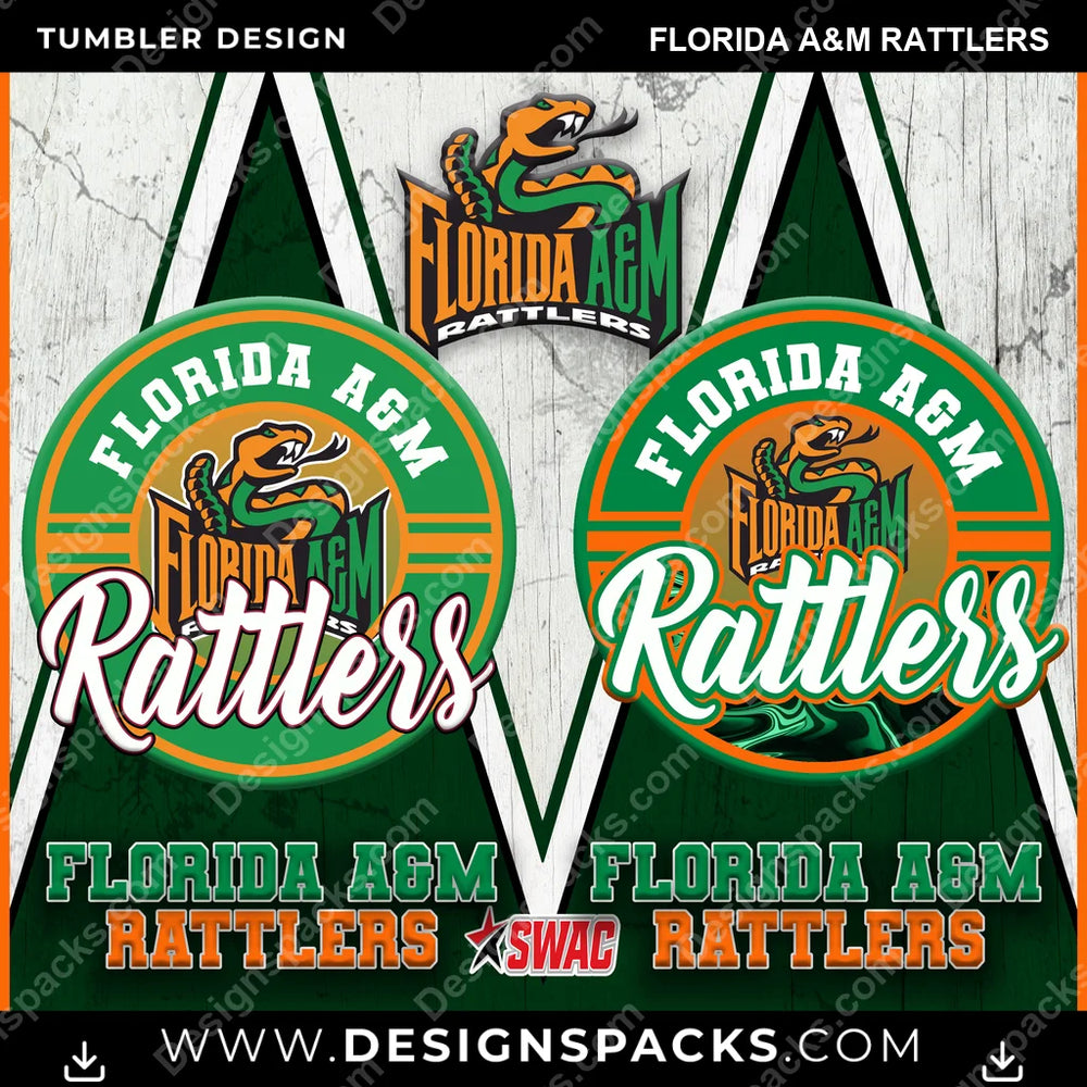 College Sport Sports Florida A&M Rattlers NCAA College Sport Tumbler Digital Wrap Design Download