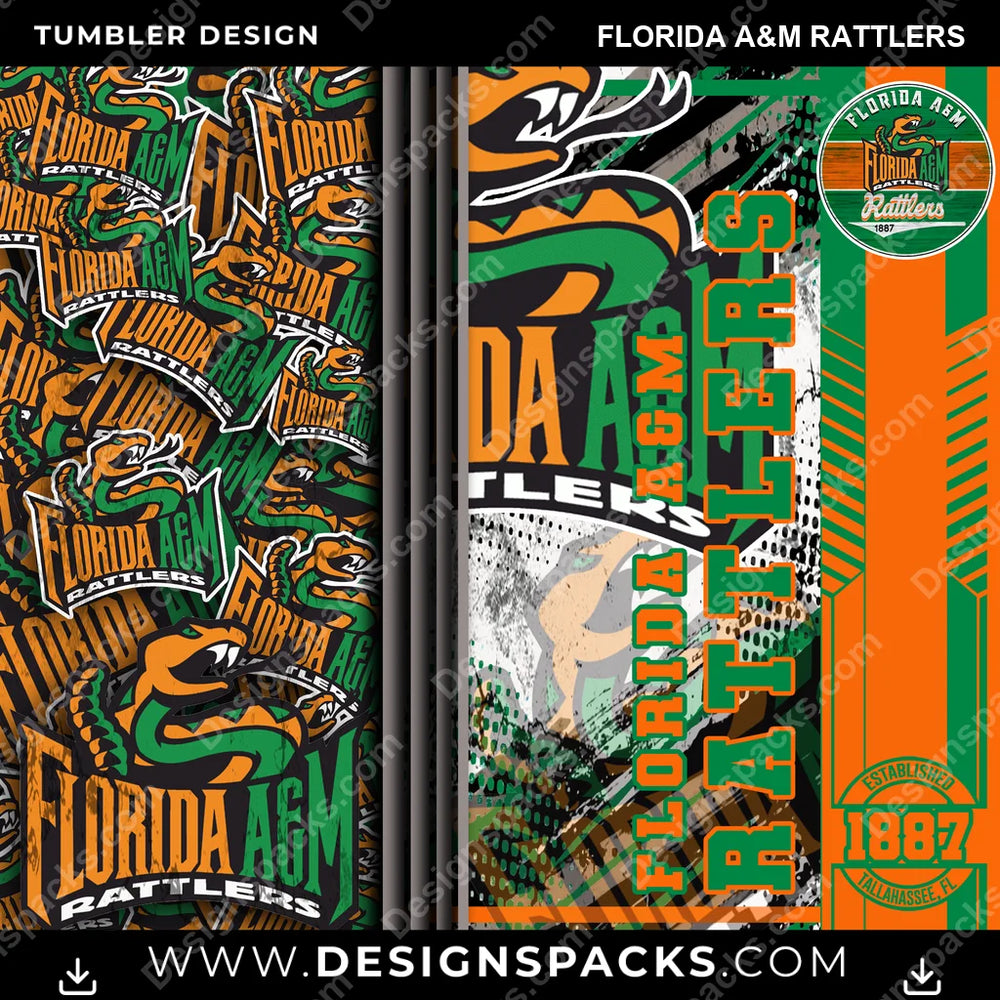 College Sport Sports Florida A&M Rattlers NCAA College Sport Tumbler Digital Wrap Design Download