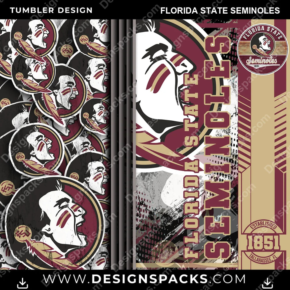 College Sport Sports Florida State Seminoles NCAA College Sport Tumbler Digital Wrap Design Download