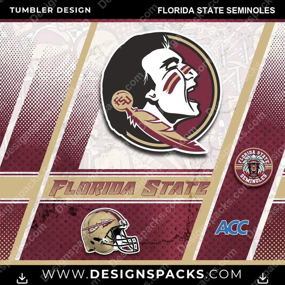 College Sport Sports Florida State Seminoles NCAA College Sport Tumbler Digital Wrap Design Download