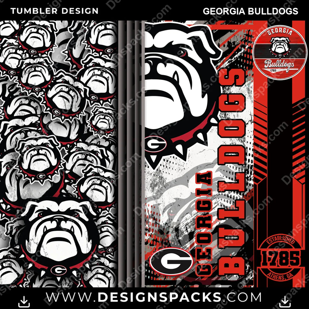 College Sport Sports Georgia Bulldogs NCAA College Sport Tumbler Digital Wrap Design Download