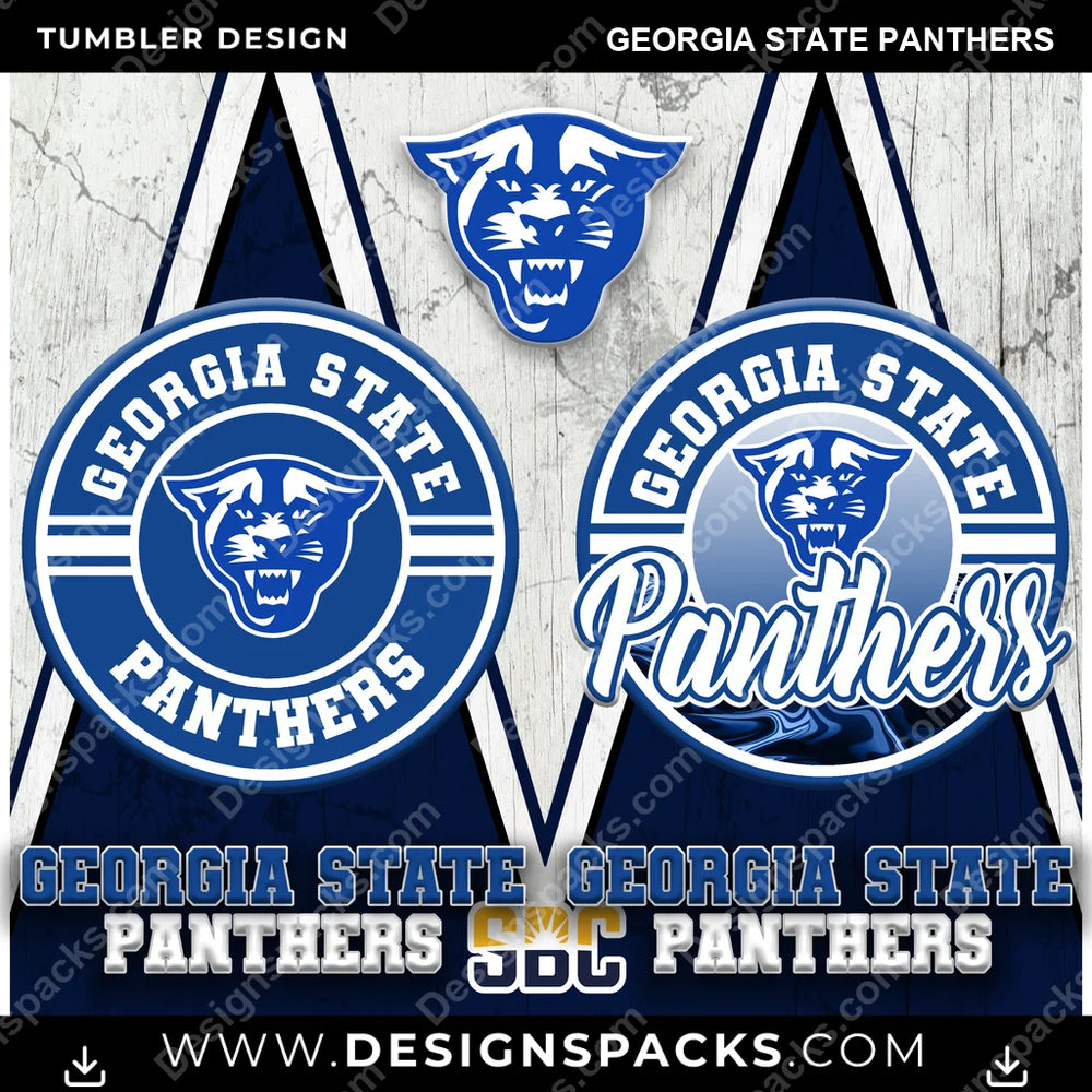 College Sport Sports Georgia State Panthers NCAA College Sport Tumbler Digital Wrap Design Download