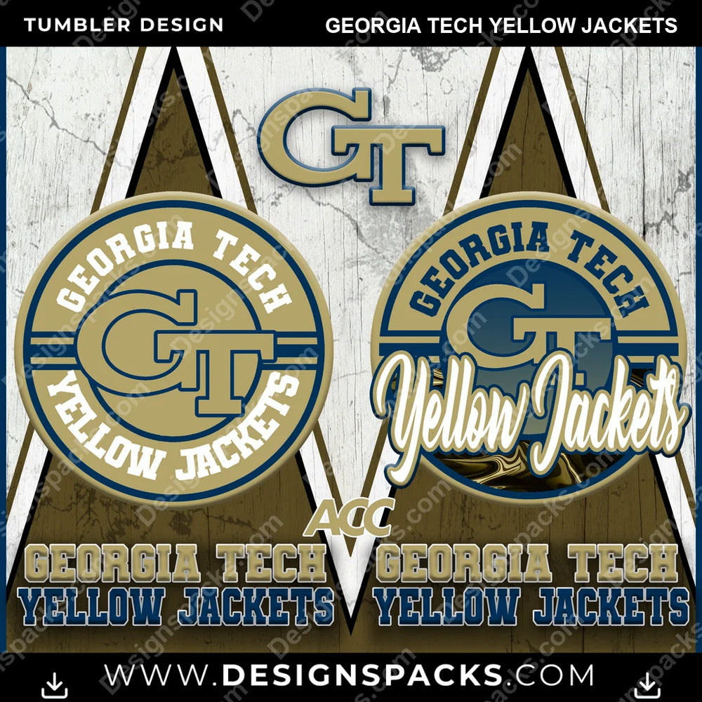 College Sport Sports Georgia Tech Yellow Jackets NCAA College Sport Tumbler Digital Wrap Design Download