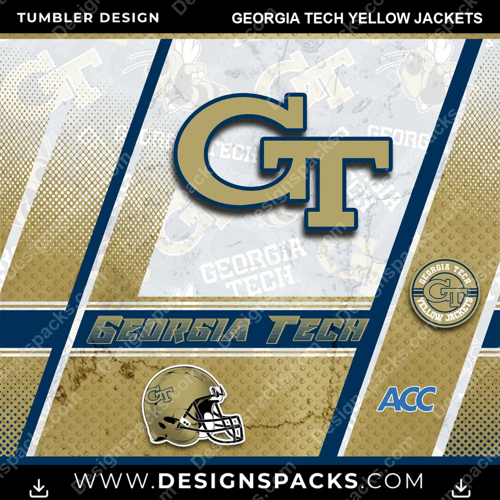 College Sport Sports Georgia Tech Yellow Jackets NCAA College Sport Tumbler Digital Wrap Design Download