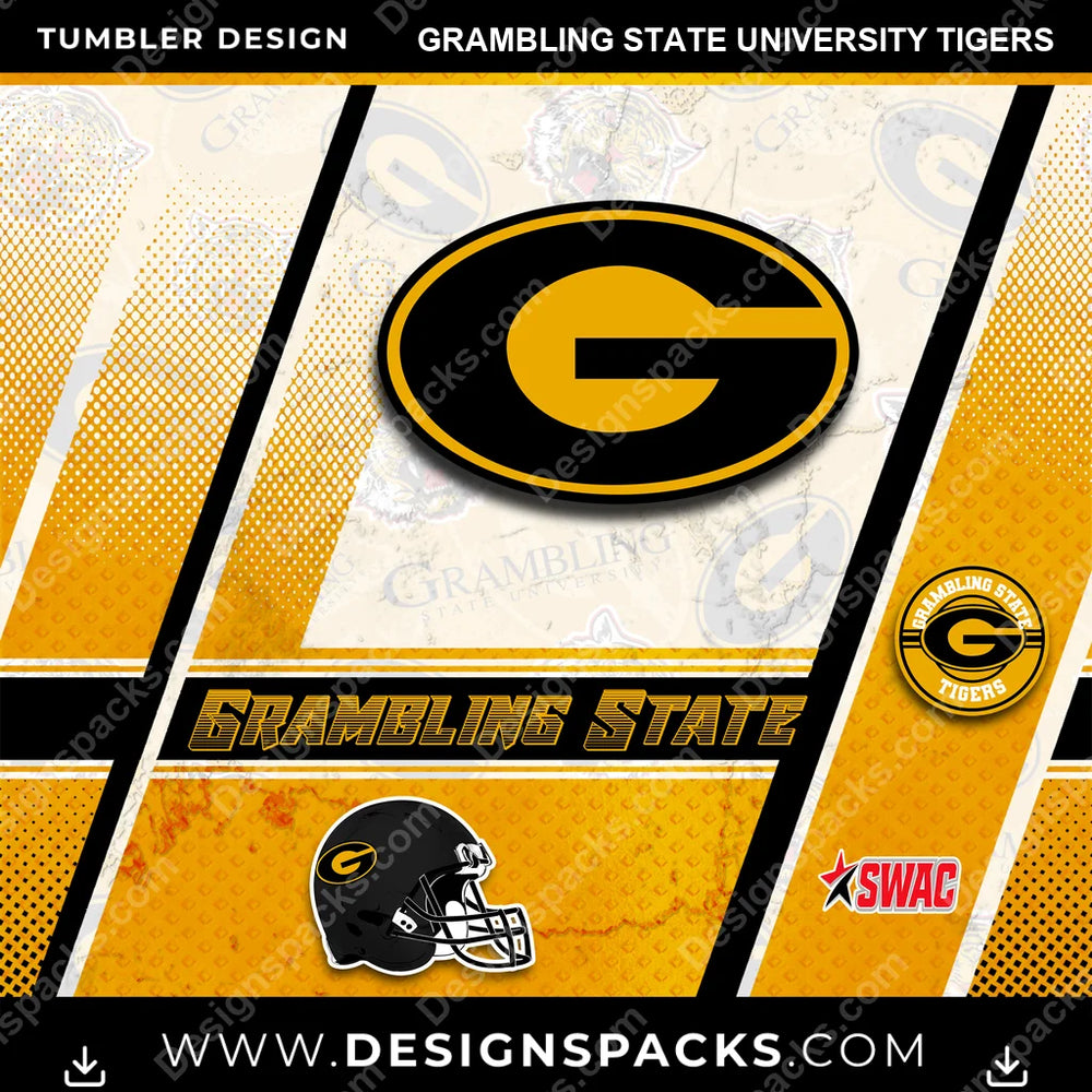 College Sport Sports Grambling State University Tigers NCAA College Sport Tumbler Digital Wrap Design Download