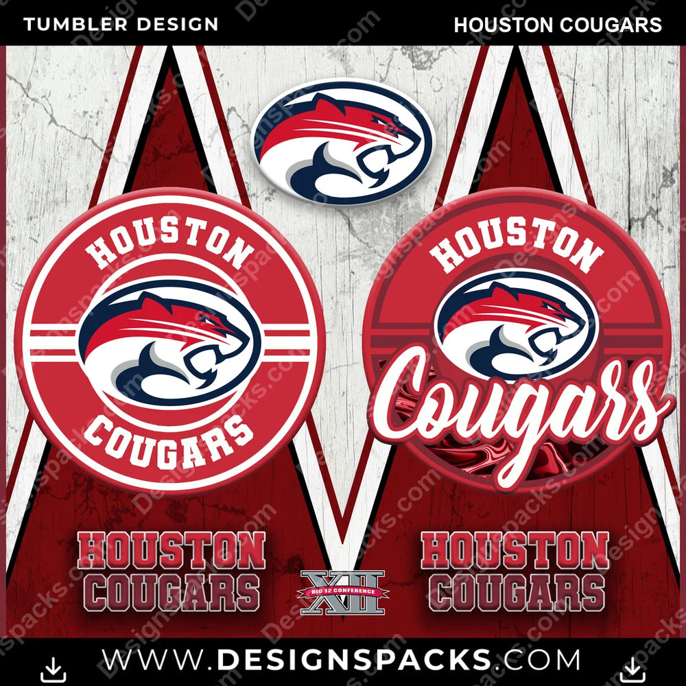 College Sport Sports Houston Cougars NCAA College Sport Tumbler Digital Wrap Design Download