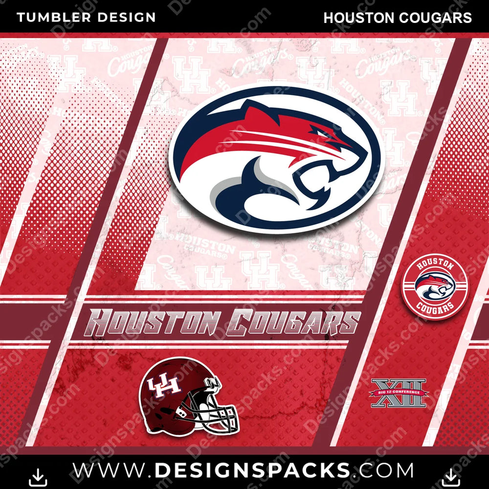 College Sport Sports Houston Cougars NCAA College Sport Tumbler Digital Wrap Design Download