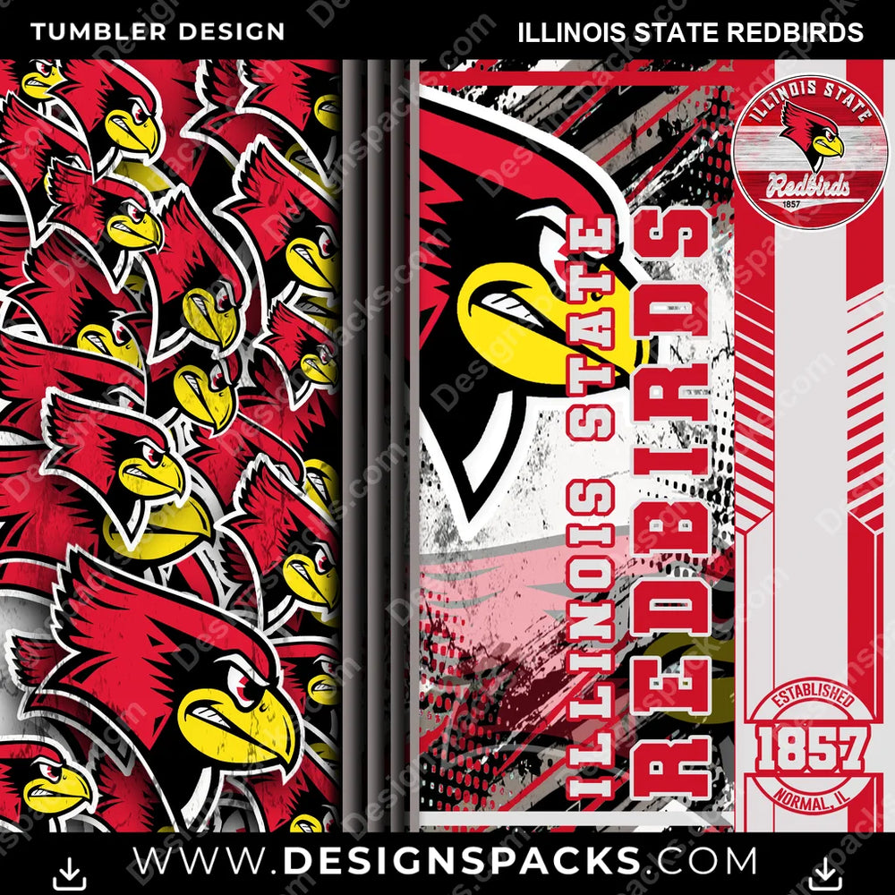 College Sport Sports Illinois State Redbirds NCAA College Sport Tumbler Digital Wrap Design Download