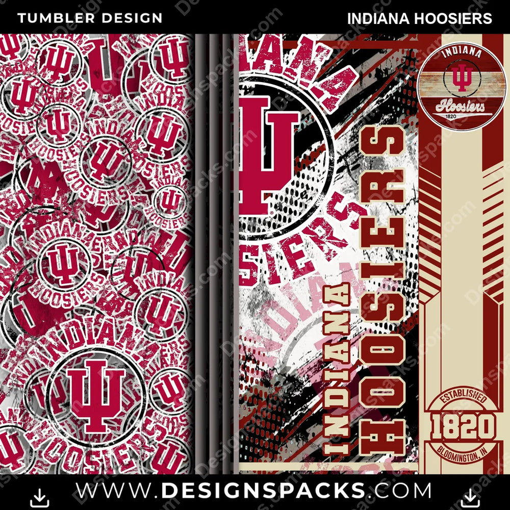 College Sport Sports Indiana Hoosiers NCAA College Sport Tumbler Digital Wrap Design Download