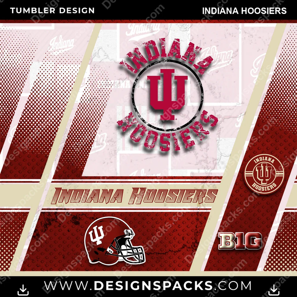 College Sport Sports Indiana Hoosiers NCAA College Sport Tumbler Digital Wrap Design Download