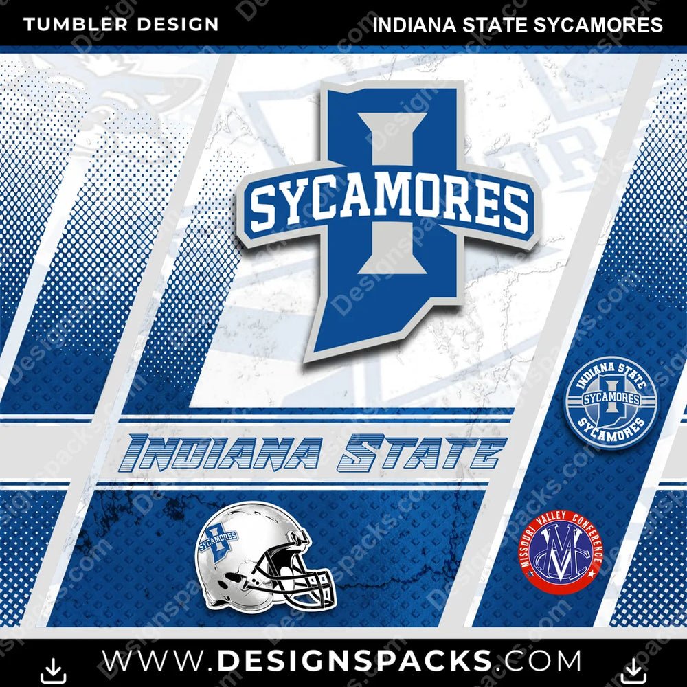 College Sport Sports Indiana State Sycamores NCAA College Sport Tumbler Digital Wrap Design Download