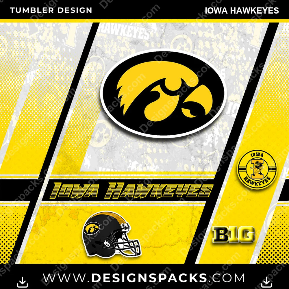 College Sport Sports Iowa Hawkeyes NCAA College Sport Tumbler Digital Wrap Design Download