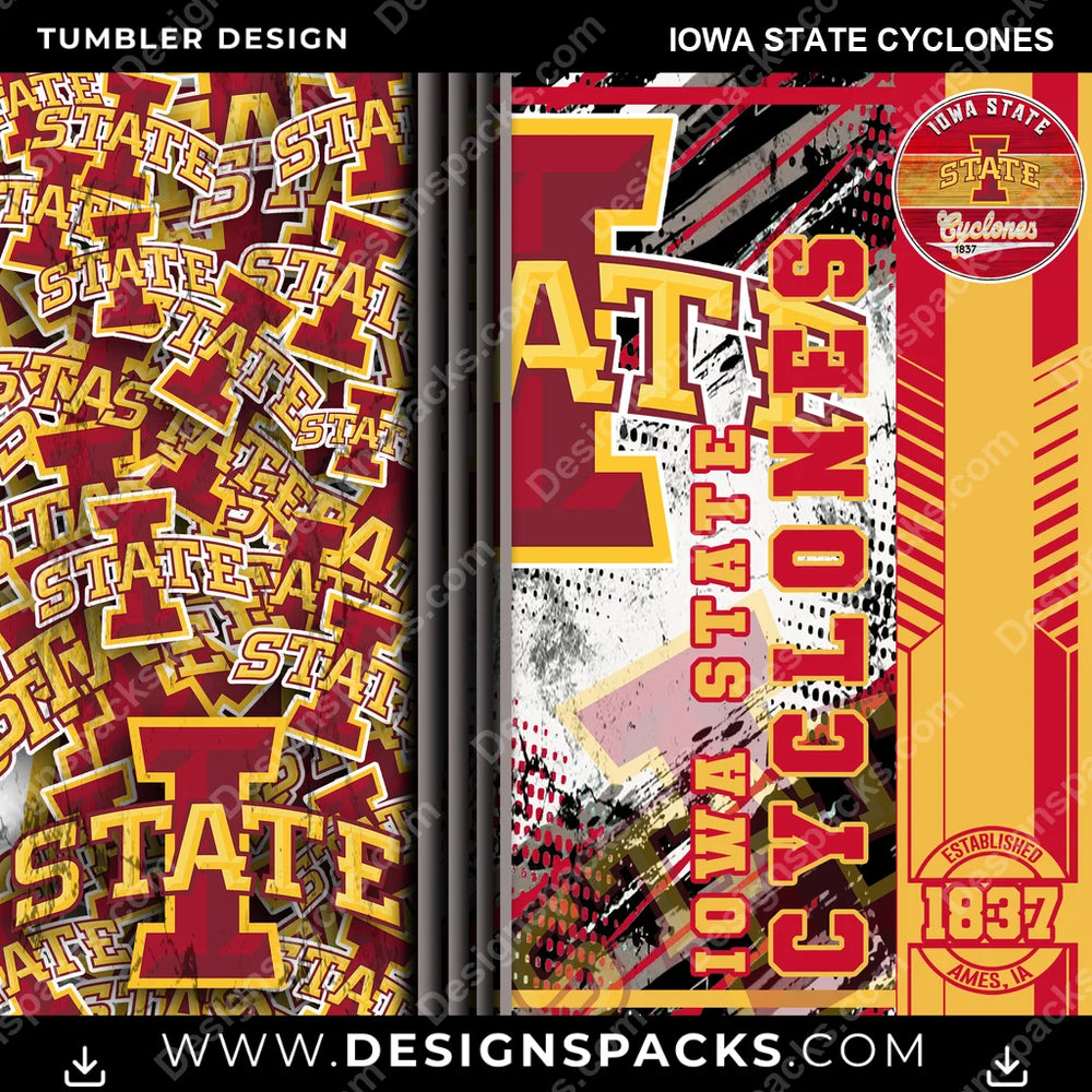 College Sport Sports Iowa State Cyclones NCAA College Sport Tumbler Digital Wrap Design Download