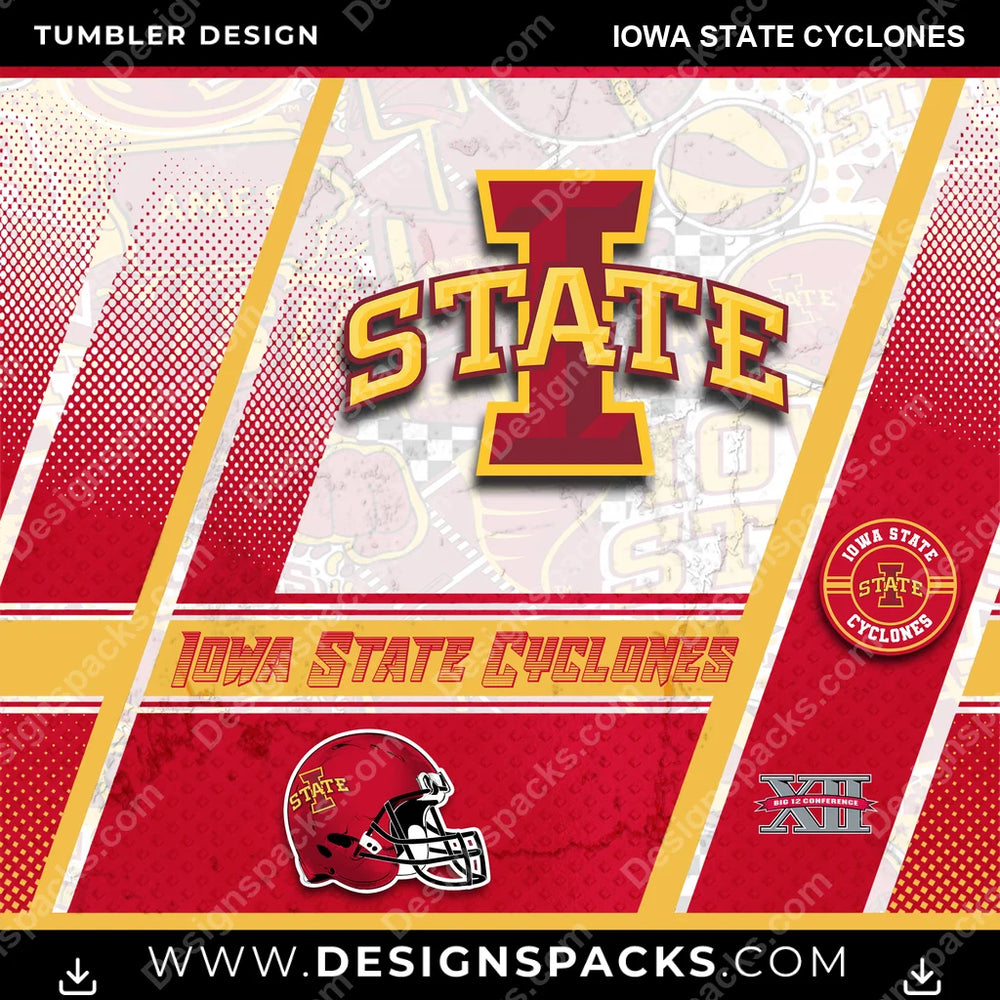 College Sport Sports Iowa State Cyclones NCAA College Sport Tumbler Digital Wrap Design Download