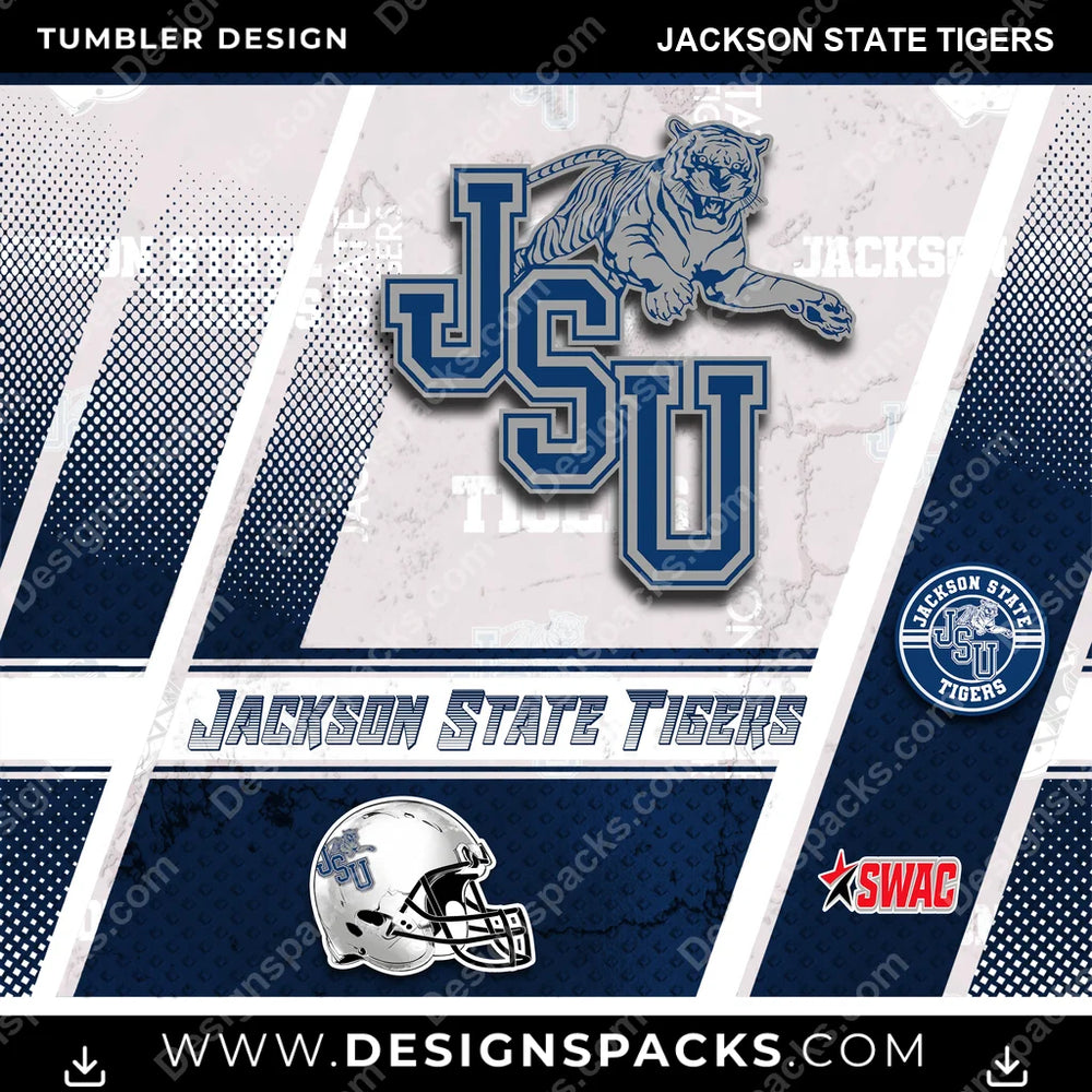 College Sport Sports Jackson State Tigers NCAA College Sport Tumbler Digital Wrap Design Download