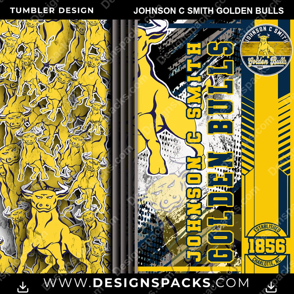 College Sport Sports Johnson C Smith Golden Bulls NCAA College Sport Tumbler Digital Wrap Design Download