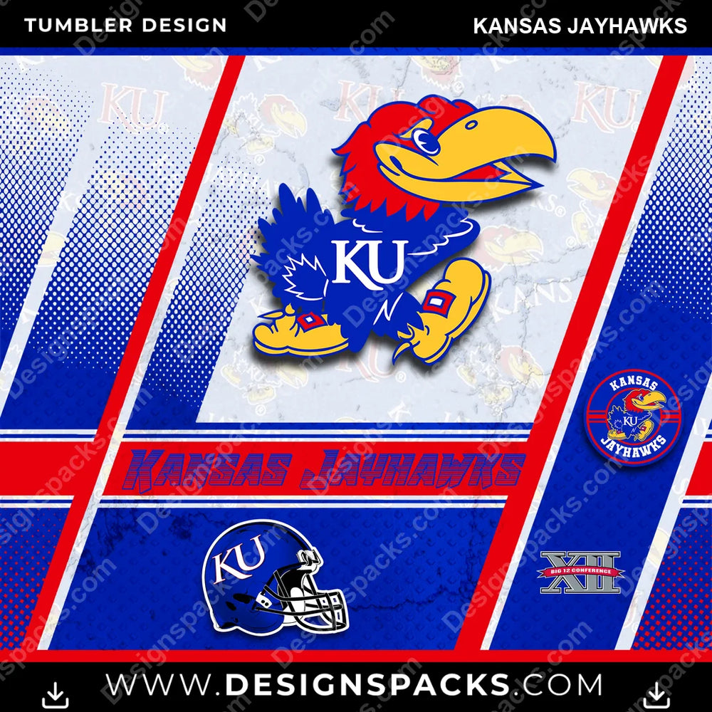 College Sport Sports Kansas Jayhawks NCAA College Sport Tumbler Digital Wrap Design Download