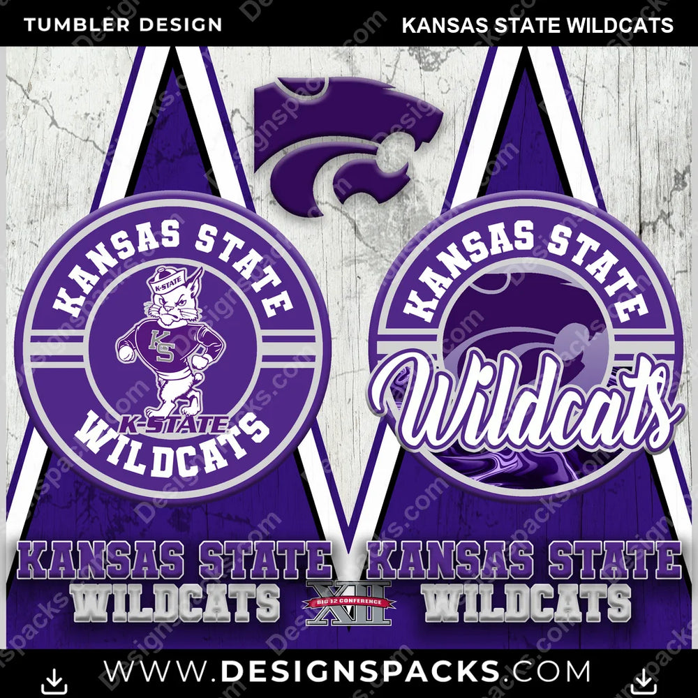 College Sport Sports Kansas State Wildcats NCAA College Sport Tumbler Digital Wrap Design Download