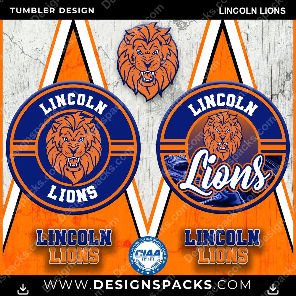 College Sport Sports Lincoln Lions NCAA College Sport Tumbler Digital Wrap Design Download