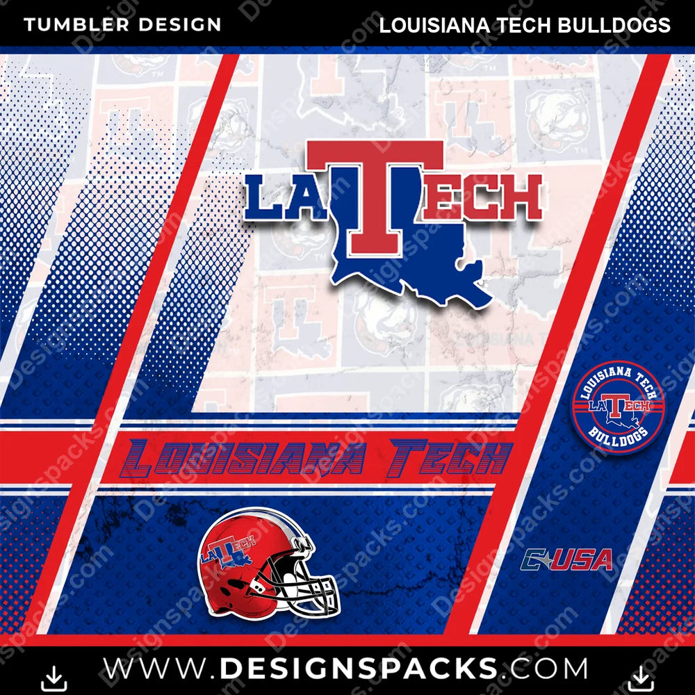 College Sport Sports Louisiana Tech Bulldogs NCAA College Sport Tumbler Digital Wrap Design Download