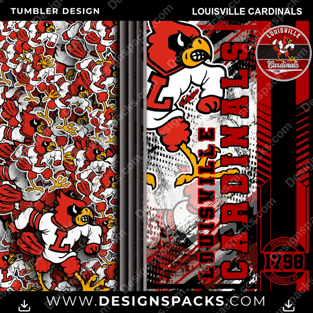 College Sport Sports Louisville Cardinals NCAA College Sport Tumbler Digital Wrap Design Download