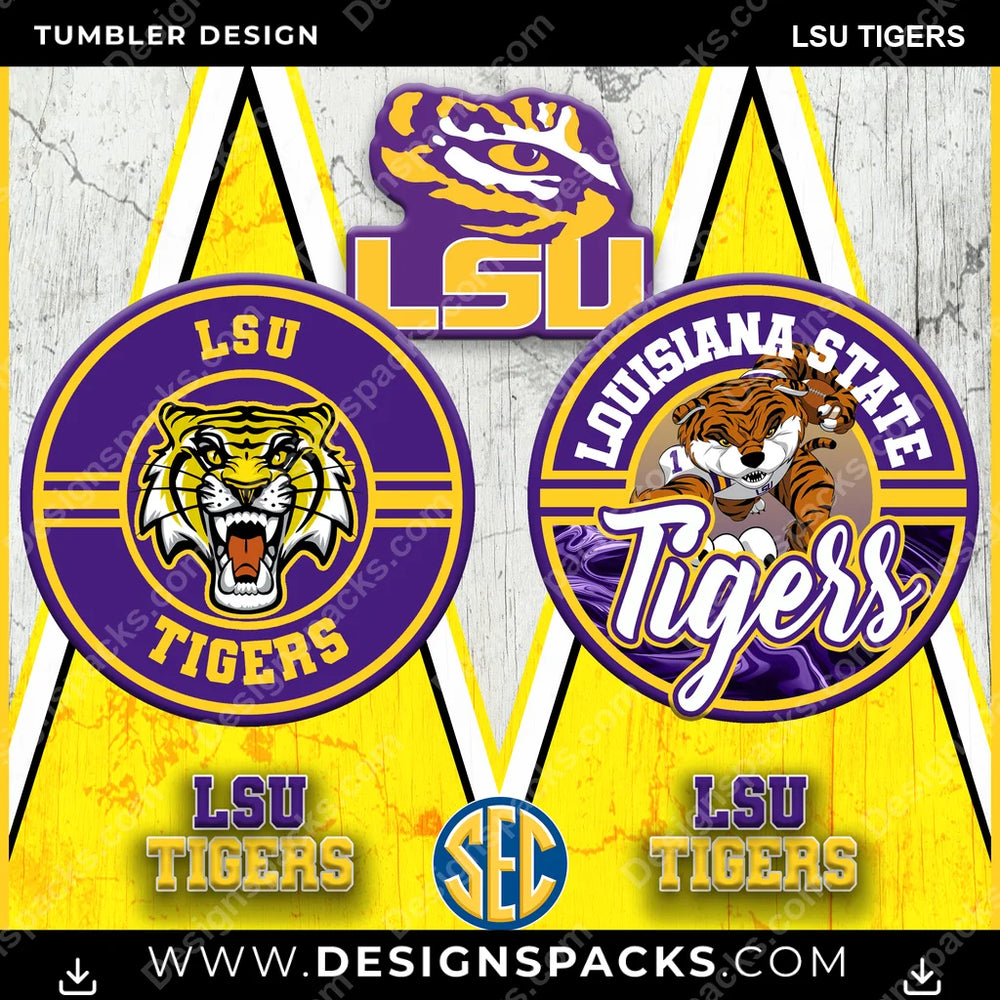 College Sport Sports LSU Tigers NCAA College Sport Tumbler Digital Wrap Design Download