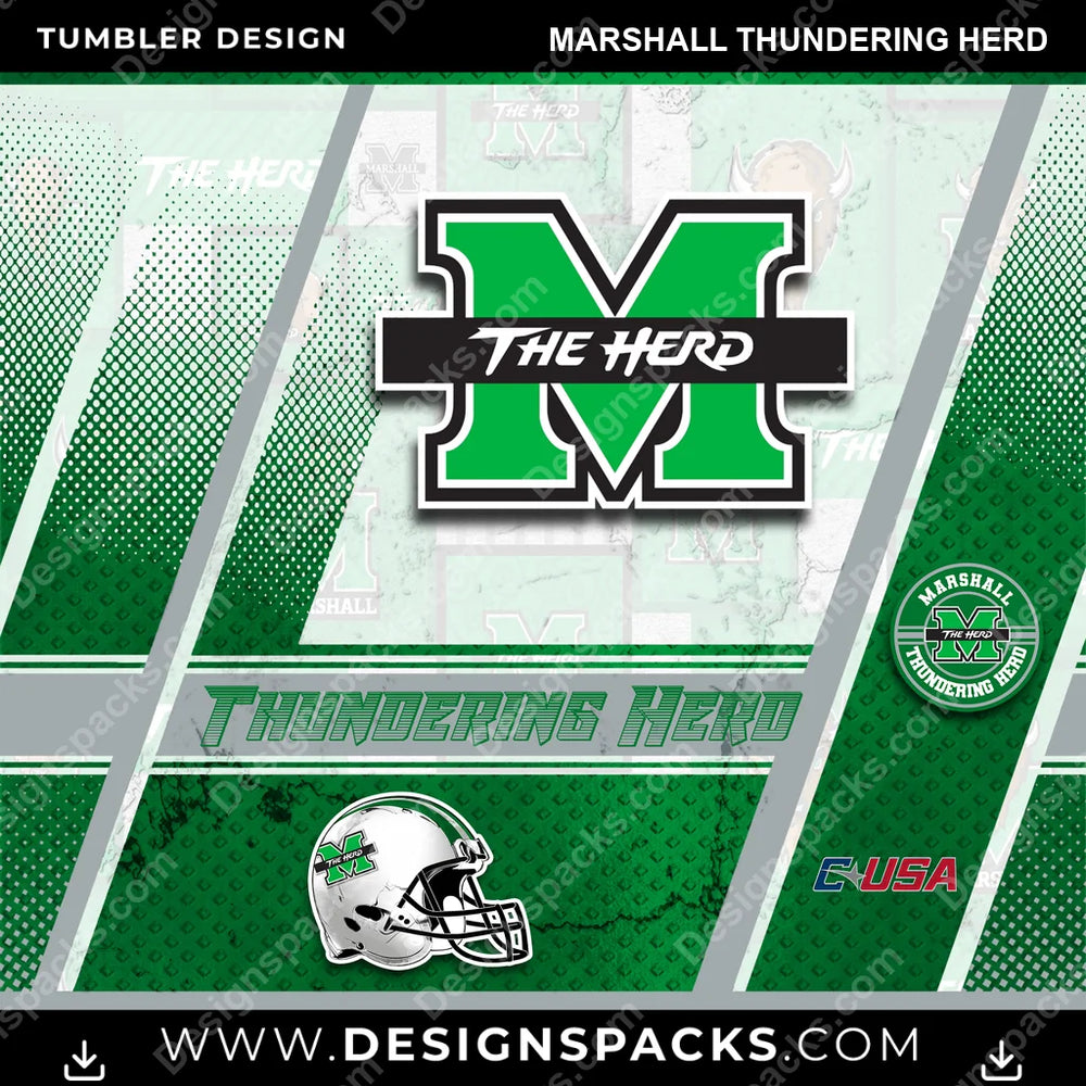 College Sport Sports Marshall Thundering Herd NCAA College Sport Tumbler Digital Wrap Design Download
