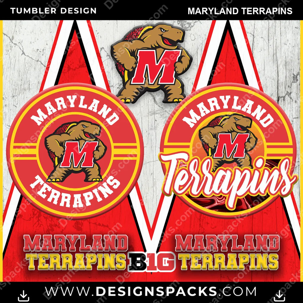 College Sport Sports Maryland Terrapins NCAA College Sport Tumbler Digital Wrap Design Download