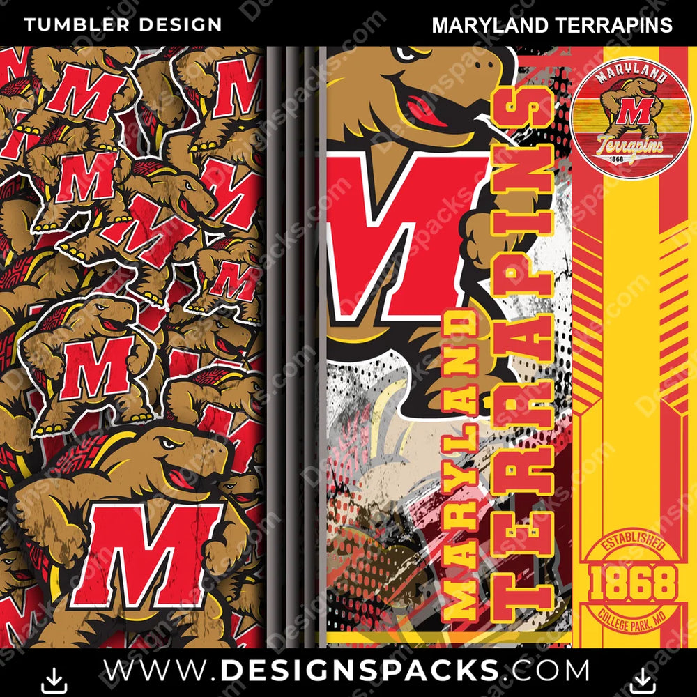 College Sport Sports Maryland Terrapins NCAA College Sport Tumbler Digital Wrap Design Download