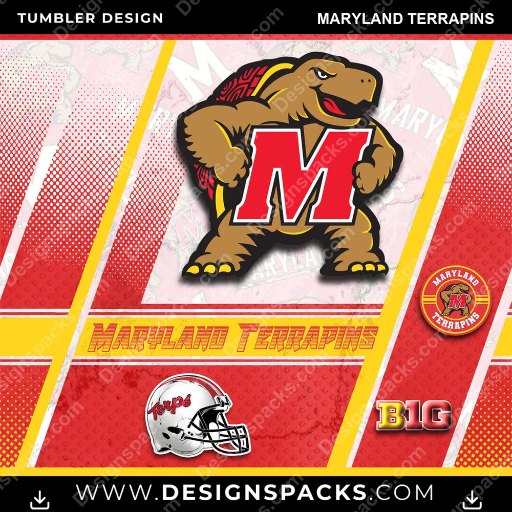 College Sport Sports Maryland Terrapins NCAA College Sport Tumbler Digital Wrap Design Download