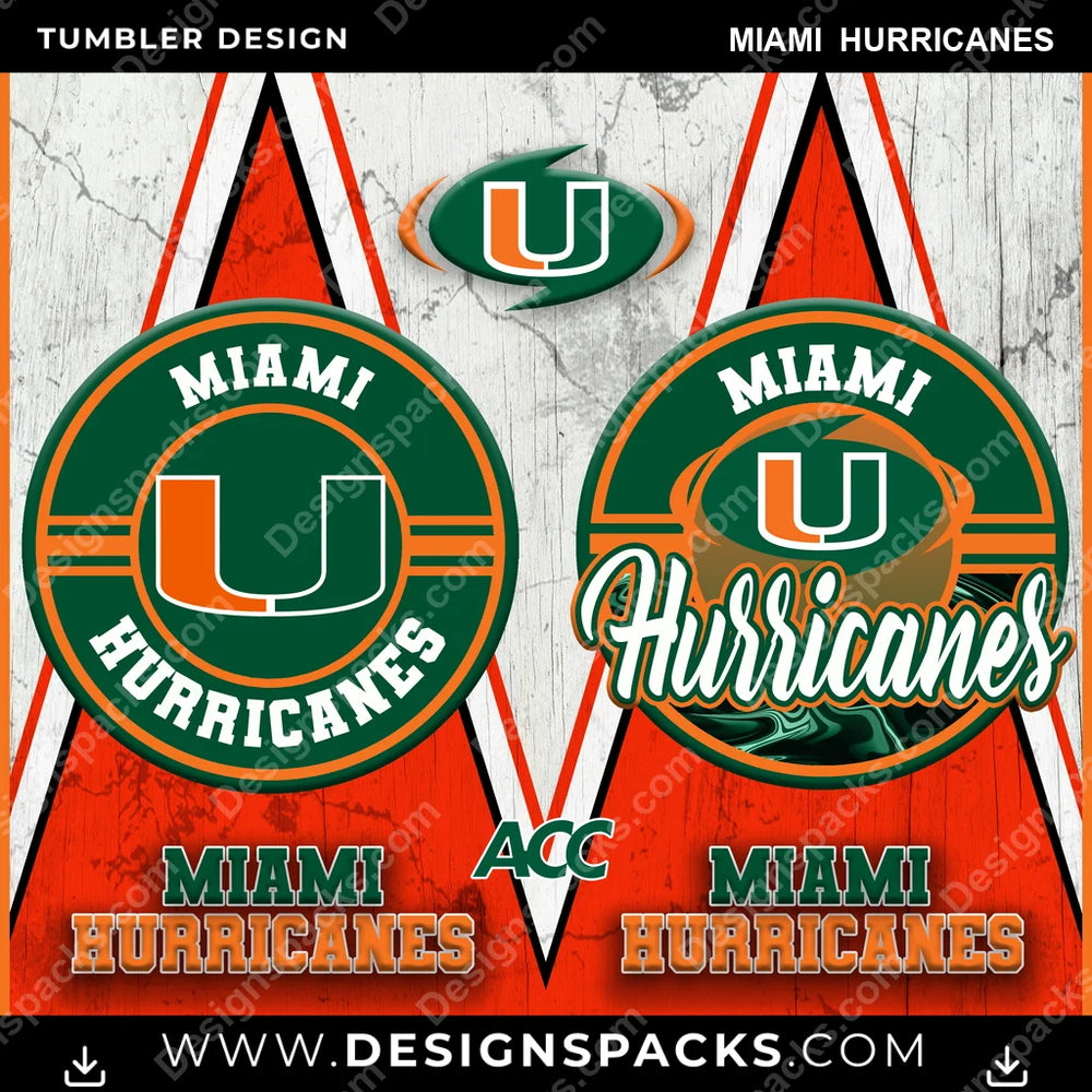 College Sport Sports Miami Hurricanes NCAA College Sport Tumbler Digital Wrap Design Download
