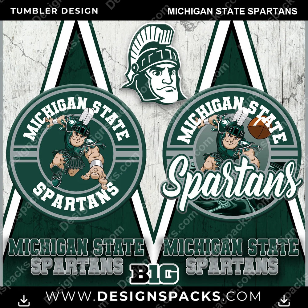 College Sport Sports Michigan State Spartans NCAA College Sport Tumbler Digital Wrap Design Download