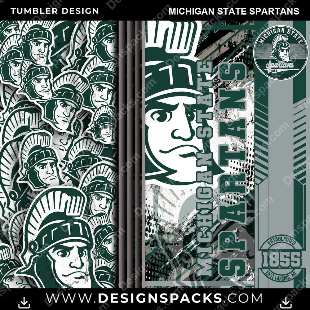 College Sport Sports Michigan State Spartans NCAA College Sport Tumbler Digital Wrap Design Download