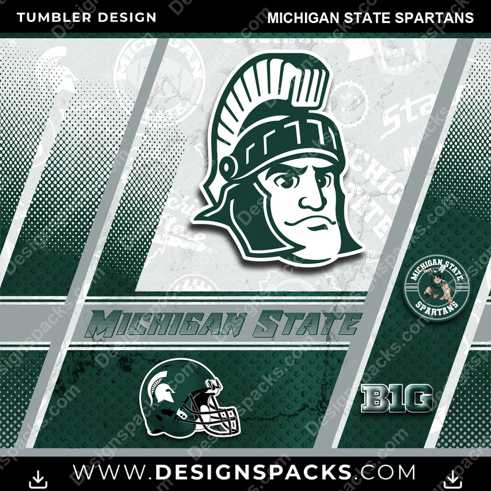 College Sport Sports Michigan State Spartans NCAA College Sport Tumbler Digital Wrap Design Download