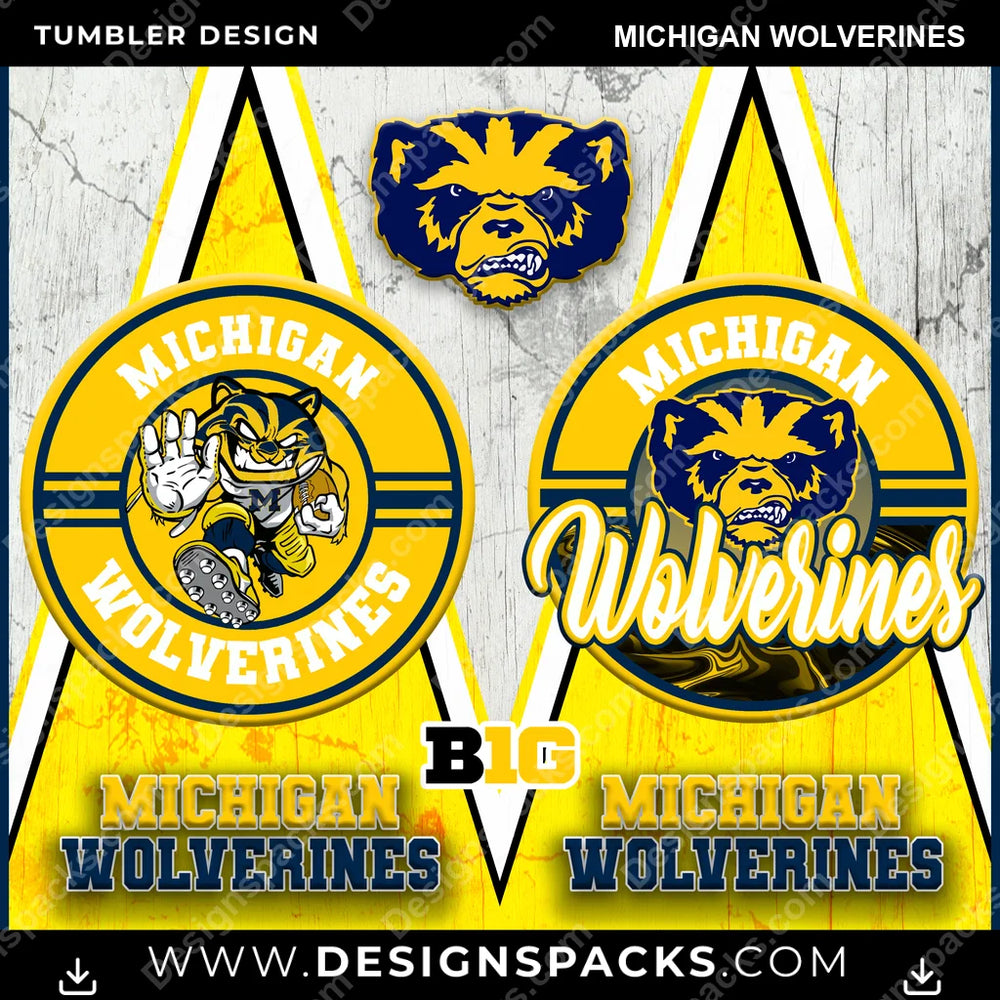 College Sport Sports Michigan Wolverines NCAA College Sport Tumbler Digital Wrap Design Download