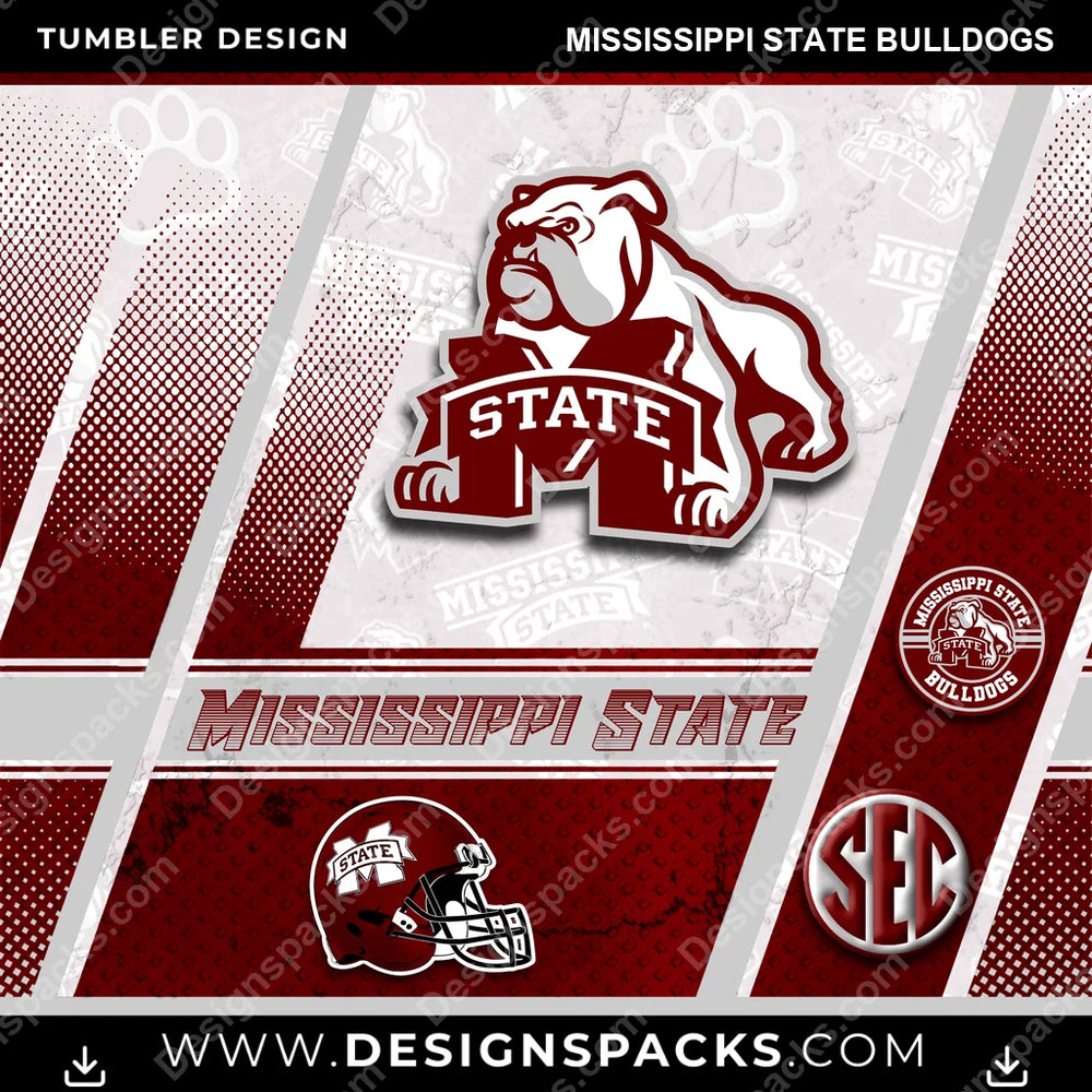 College Sport Sports Mississippi State Bulldogs NCAA College Sport Tumbler Digital Wrap Design Download