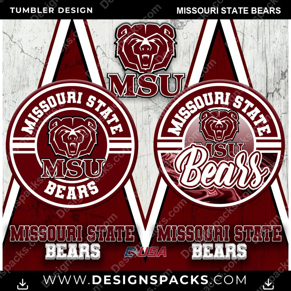 College Sport Sports Missouri State Bears NCAA College Sport Tumbler Digital Wrap Design Download