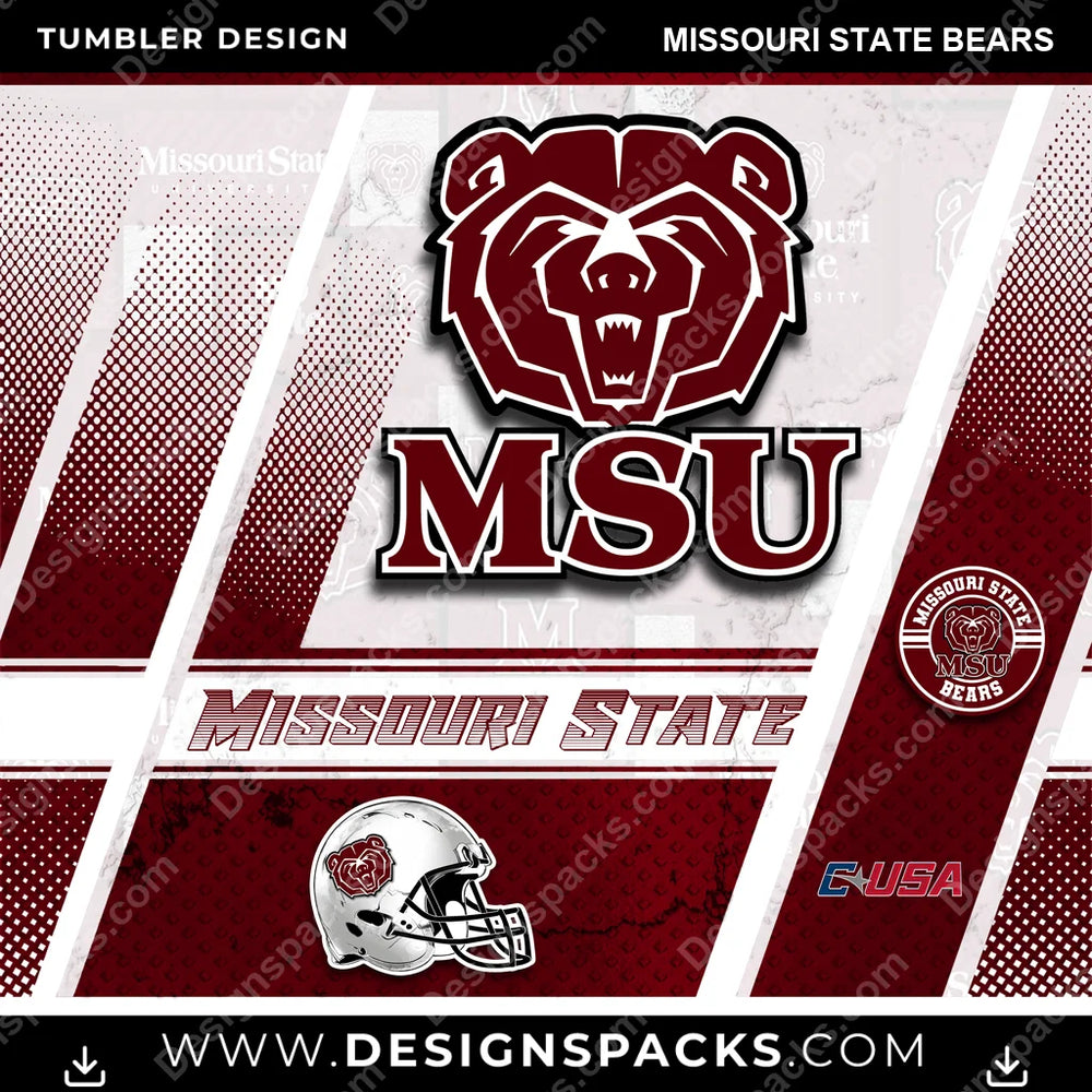 College Sport Sports Missouri State Bears NCAA College Sport Tumbler Digital Wrap Design Download