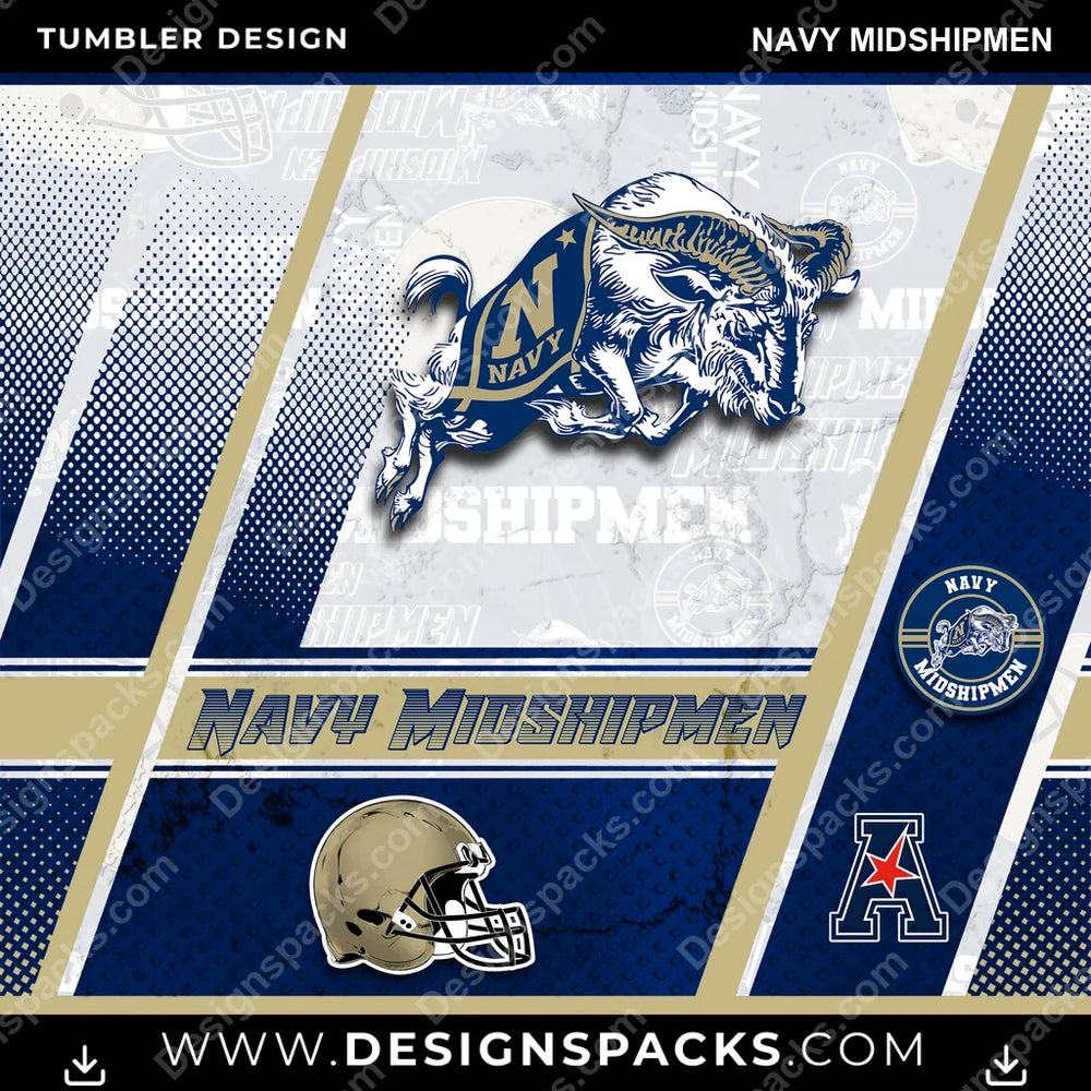 College Sport Sports Navy Midshipmen NCAA College Sport Tumbler Digital Wrap Design Download