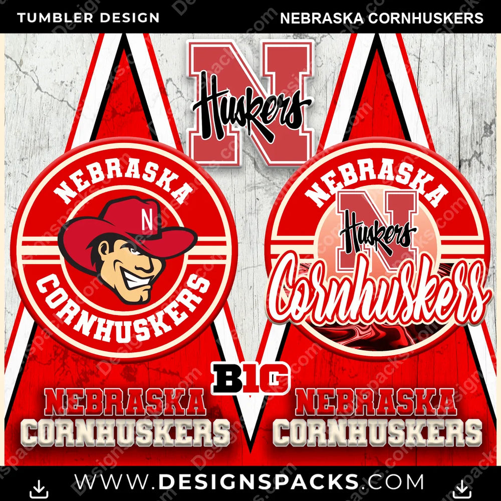 College Sport Sports Nebraska Cornhuskers NCAA College Sport Tumbler Digital Wrap Design Download