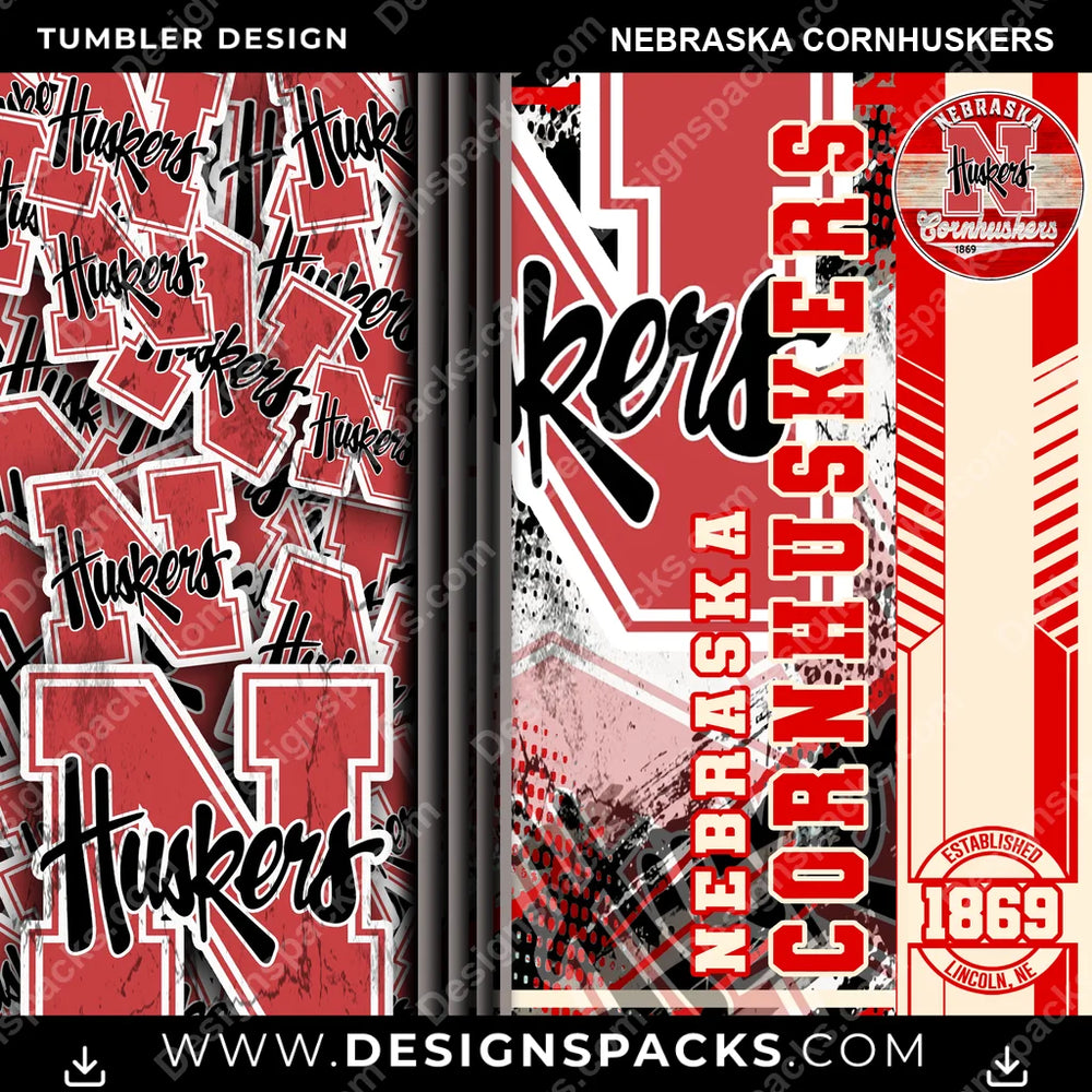 College Sport Sports Nebraska Cornhuskers NCAA College Sport Tumbler Digital Wrap Design Download