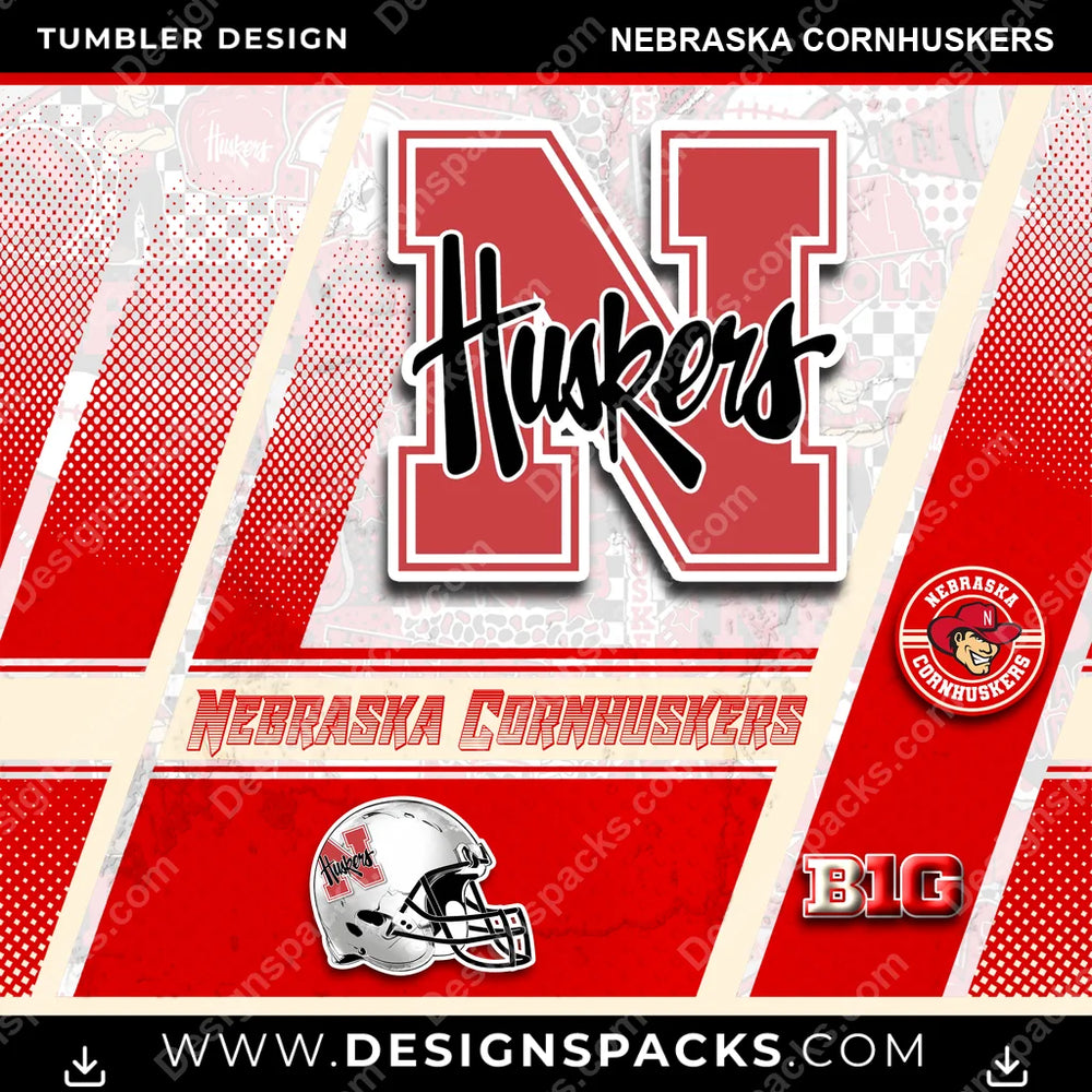 College Sport Sports Nebraska Cornhuskers NCAA College Sport Tumbler Digital Wrap Design Download